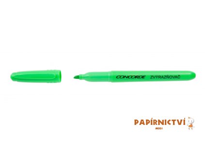 Zvýrazňovač CONCORDE, zkosený hrot 1-4mm, zelená A65703