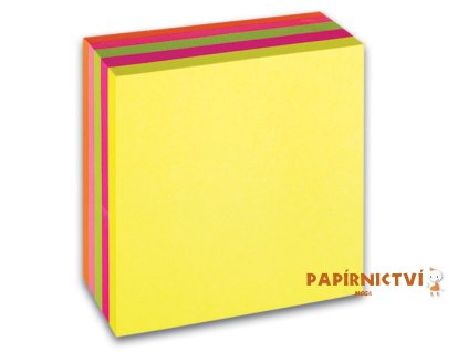 Samolepicí bloček CONCORDE 76 x 76mm, 5 x 80 listů, neon barevné A0984