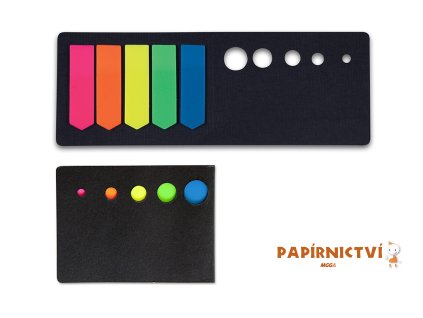 Samolepicí záložky CONCORDE 12 x 44mm, 5 x 20 listů, šipky, plastové, neon barev