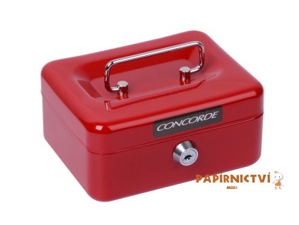 Kovová pokladna CONCORDE č. 11, 150 x 110 x 80mm, červená A1275071