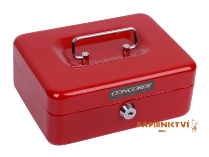 Kovová pokladna CONCORDE č. 22, 200 x 160 x 90mm, červená A1275081