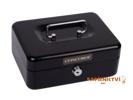 Kovová pokladna CONCORDE č. 22, 200 x 160 x 90mm, černá A1275083