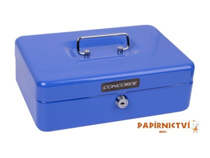 Kovová pokladna CONCORDE č. 33, 250 x 180 x 90mm, modrá A1275090