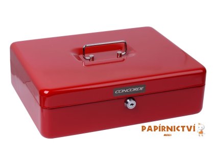 Kovová pokladna CONCORDE č. 35, 300 x 235 x 90mm, červená A1275101