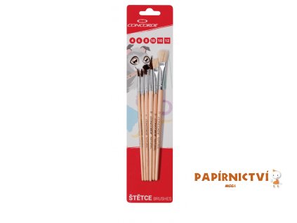 Sada štětců CONCORDE Natural kulaté, ploché 6ks, blistr A65580