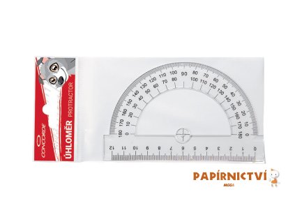 Úhloměr CONCORDE, 12cm, závěs, transparentní A65574