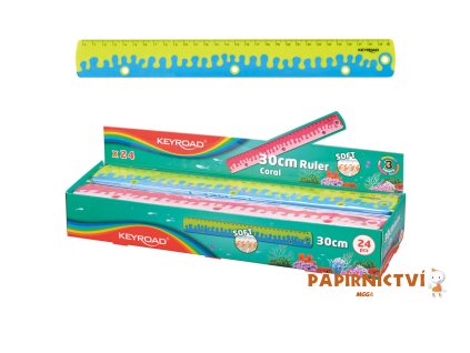 Pravítko KEYROAD 30cm, Coral, asort A655