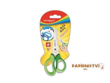 Dětské nůžky KEYROAD Soft, 12,5cm, blistr, zelené A615-3