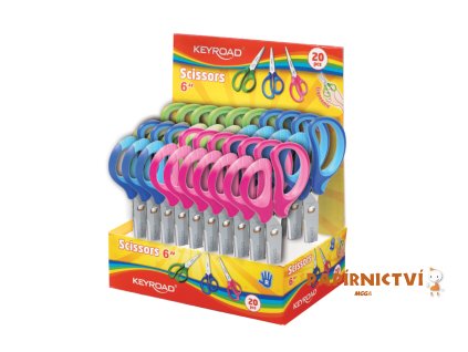 Školní nůžky KEYROAD Soft, 15cm, asort A618