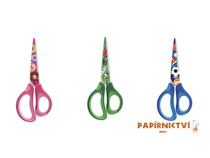 Školní nůžky KEYROAD Tattoo Soft, 15cm, bl., asort A619