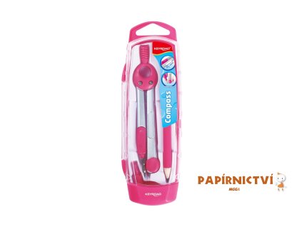 Kružítko KEYROAD Jelly Bean, krabička, růžová A730-2