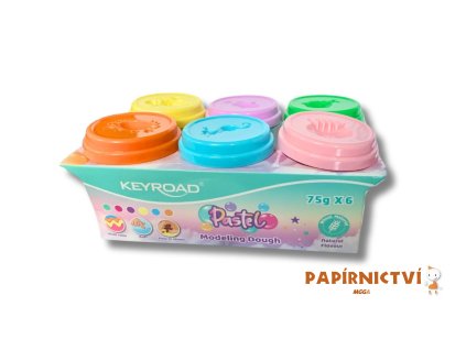 Modelovací hmota KEYROAD, 6 barev, 450g A865