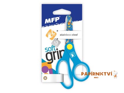 Nůžky 13cm pro leváky potištěné E17 left modré 5010136