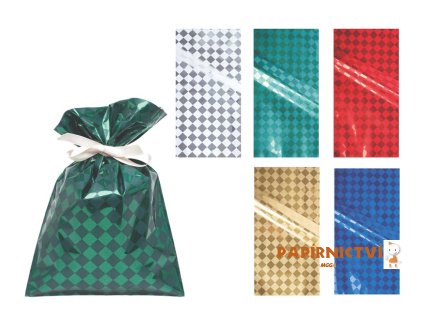 Sáček vánoční 25x40cm Shiny square 5800805