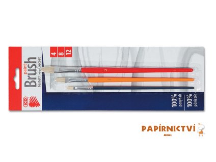 Sada štětců ICO 4, 8, 12 - barevný, plochý