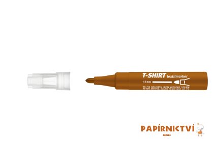 Popisovač ICO na textil, hnědý