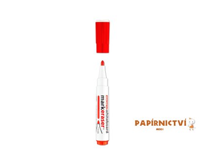 Popisovač ICO na bílé tabule s magnetem, červený