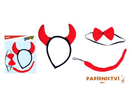 Maska set 3ks ďáblík (čelenka,ocásek,motýlek) 1041473