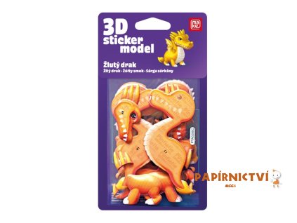3D Sticker Model Ještěrky Žlutý drak - MAKE 1042621