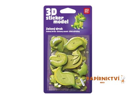 3D Sticker Model Ještěrky Zelený drak- MAKE 1042623