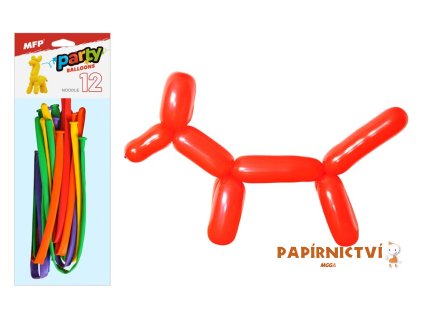 Balónek nafukovací 12ks sáček noodle mix 8000112