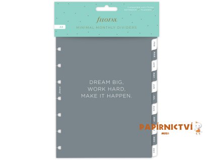FILOFAX FX Notebook, náplň A5, rozřazovač Minimal měsíční