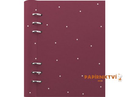 FILOFAX Clipbook Polka Dot burgundy, A5, vínová/bílá