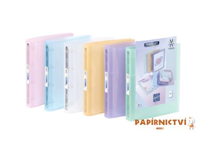 VIQUEL Pořadač Propysoft Perso A4 + kapsa, 4kr, 3,5 cm, transp. pastel