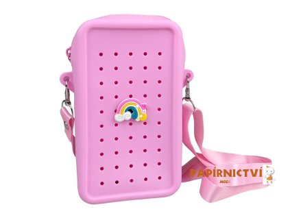 Gifty - Silikonová crossbody taštička růžová + 1 pin zdarma