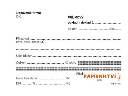 Příjmový pokladní doklad - jednoduchý/48