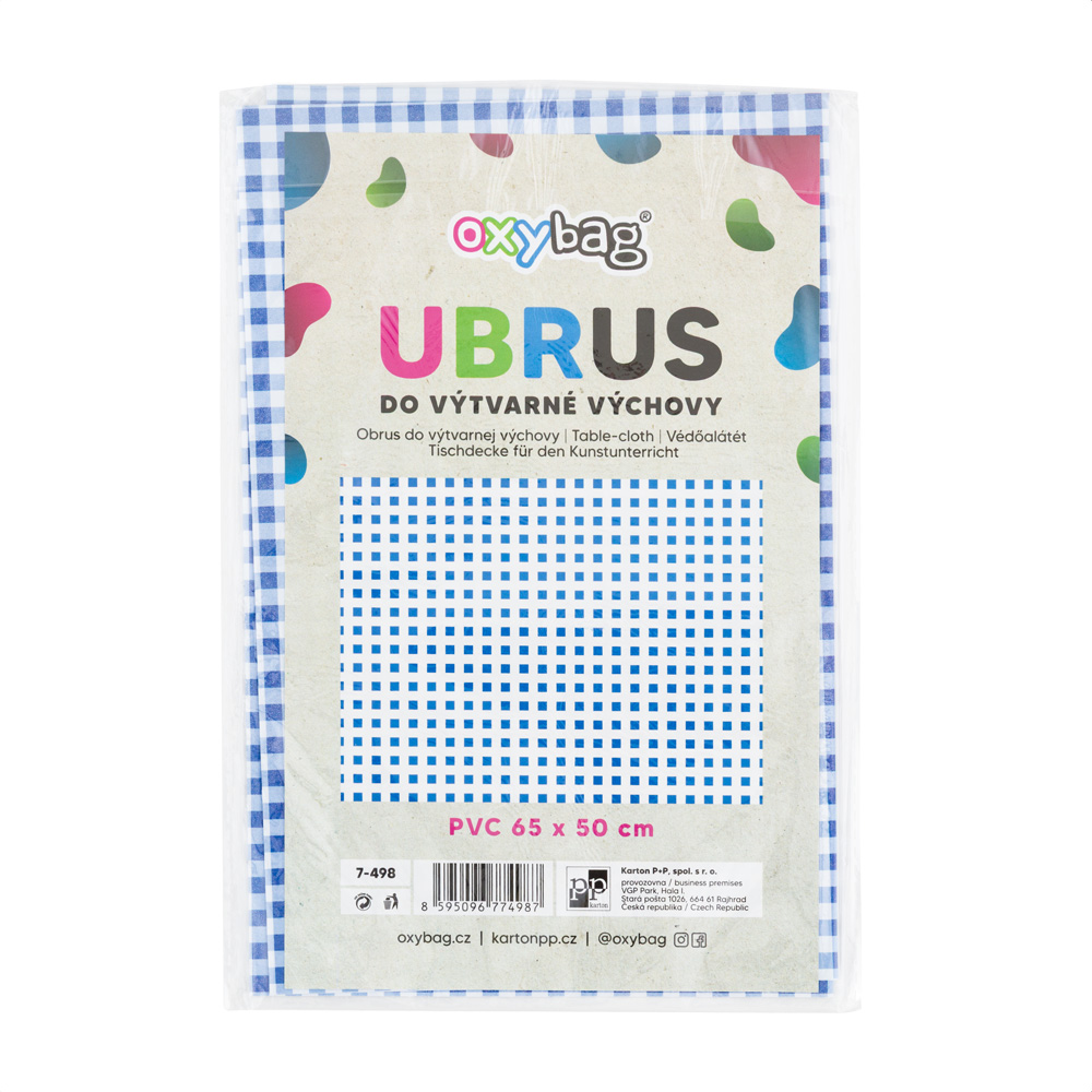 Fotografie Ubrus do výtvarné výchovy - modro-bílé kostky 7-498