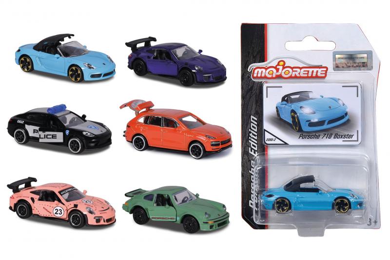 Fotografie MAJORETTE Auto Porsche Premium 1:64 + sběratelská kartička 6 druhů kov