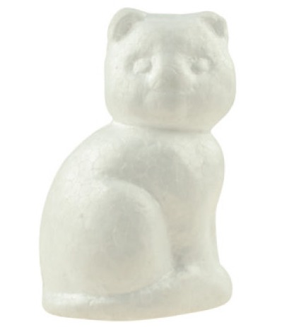 Kočka z polystyrenu 11 x 7 cm, v sáčku