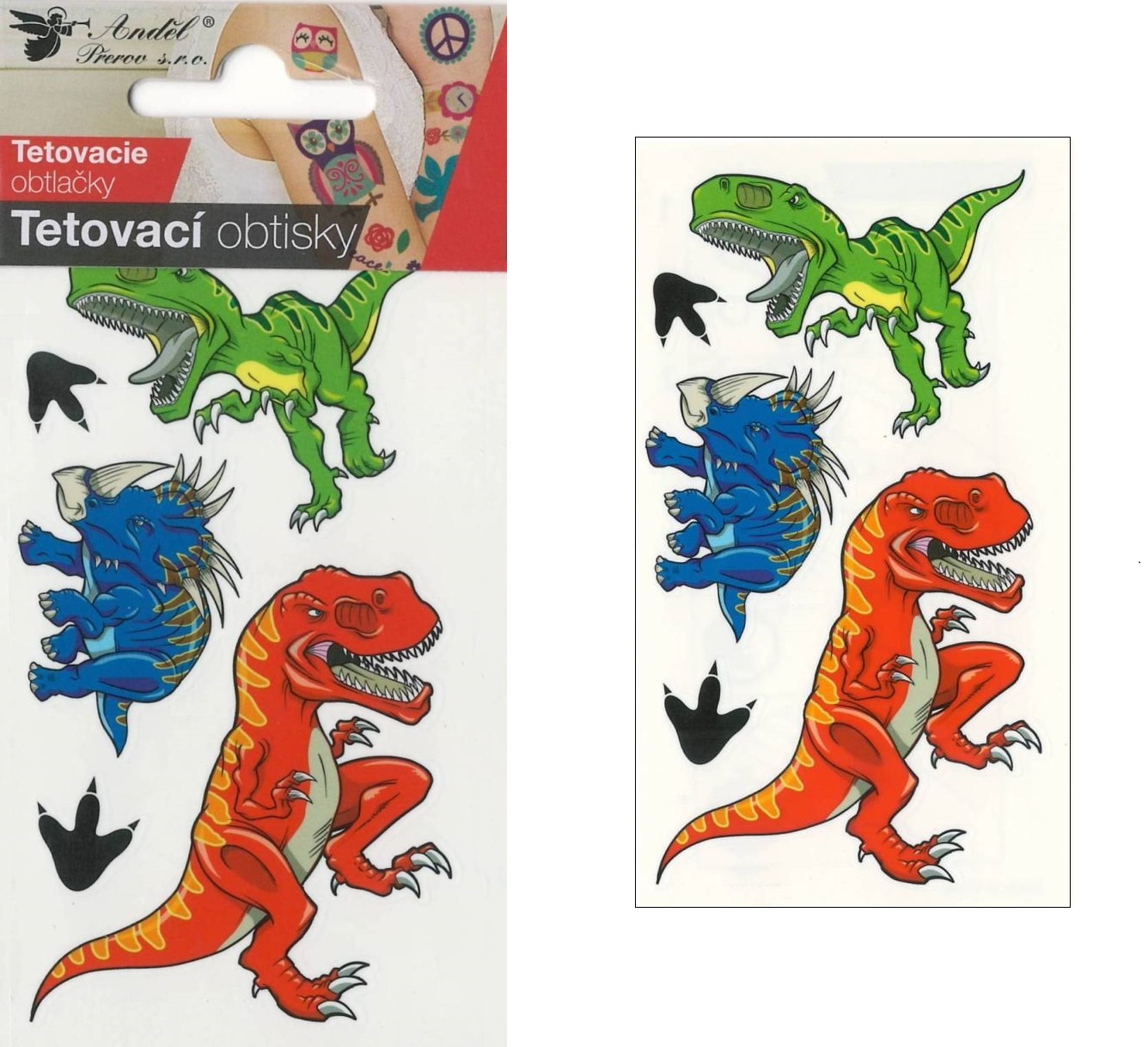 Fotografie Tetovací obtisky 10,5x6 cm- velcí dinosauři
