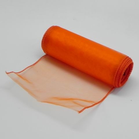 Organza obšitá š15cm/9m oranžová