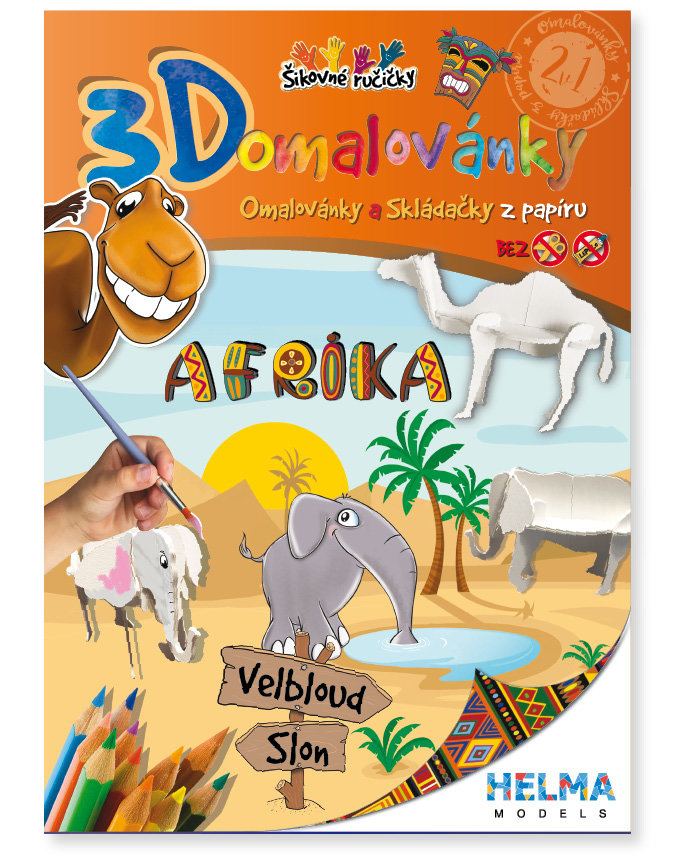 Fotografie 3D omalovánka A4 - SET Afrika 2ks
