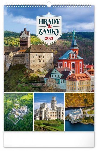 Nástěnný kalendář Hrady a zámky 2021, 33 × 46 cm