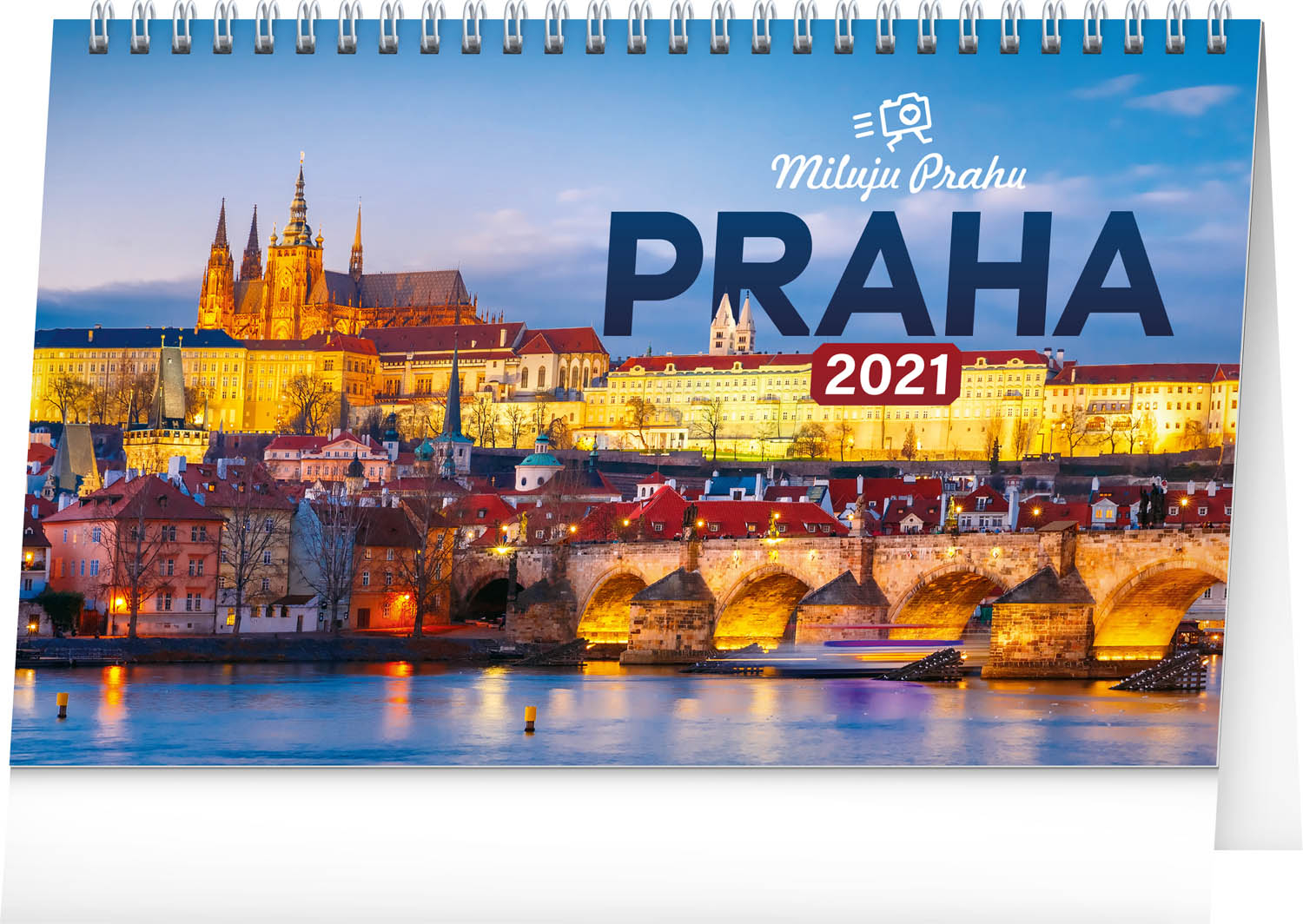 Stolní kalendář Praha – Miluju Prahu 2021, 23,1 × 14,5 cm