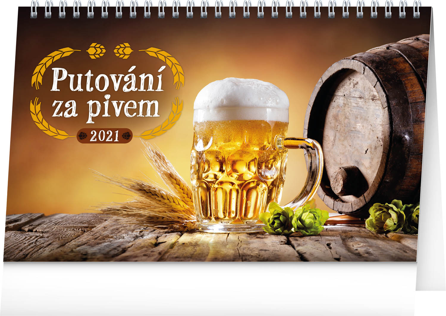 Stolní kalendář Putování za pivem 2021, 23,1 × 14,5 cm