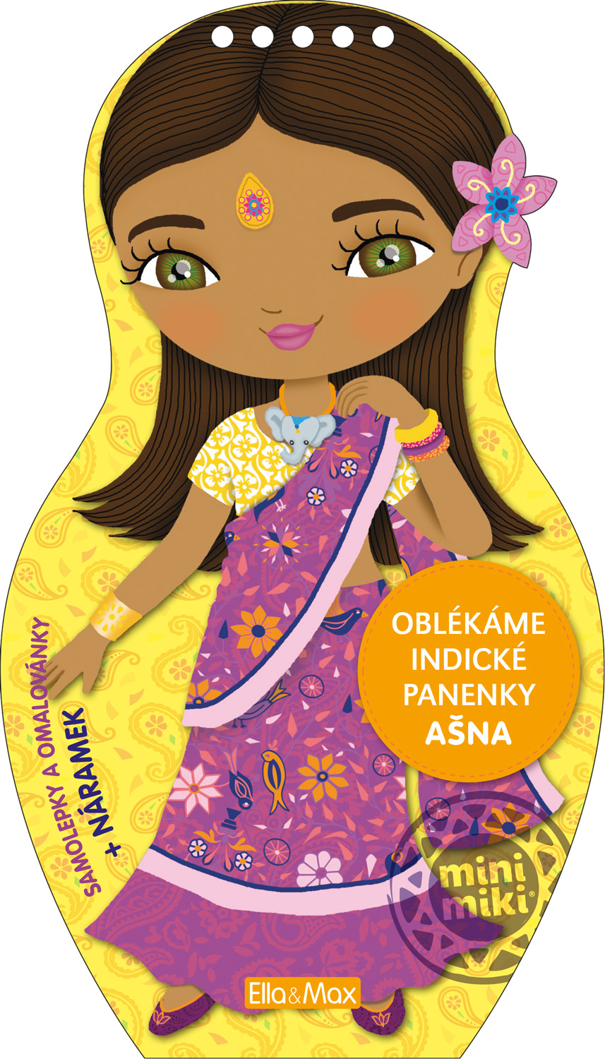 Oblékáme indické panenky AŠNA – Omalovánky