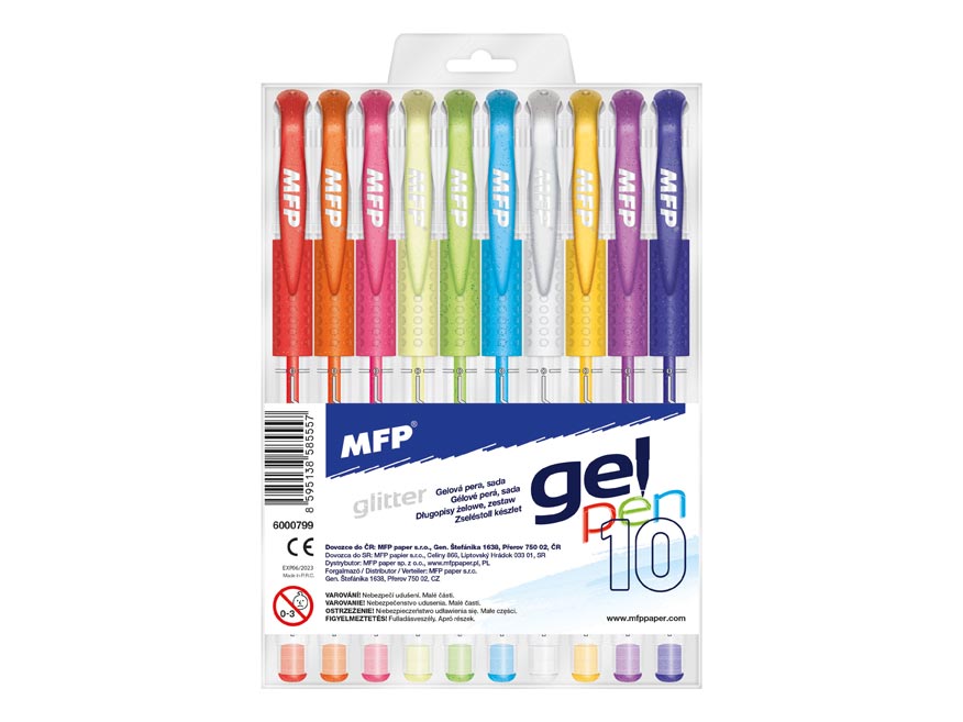 Fotografie MFP 6000799 gelové pero set GLITTER 10 ks GG1068-10