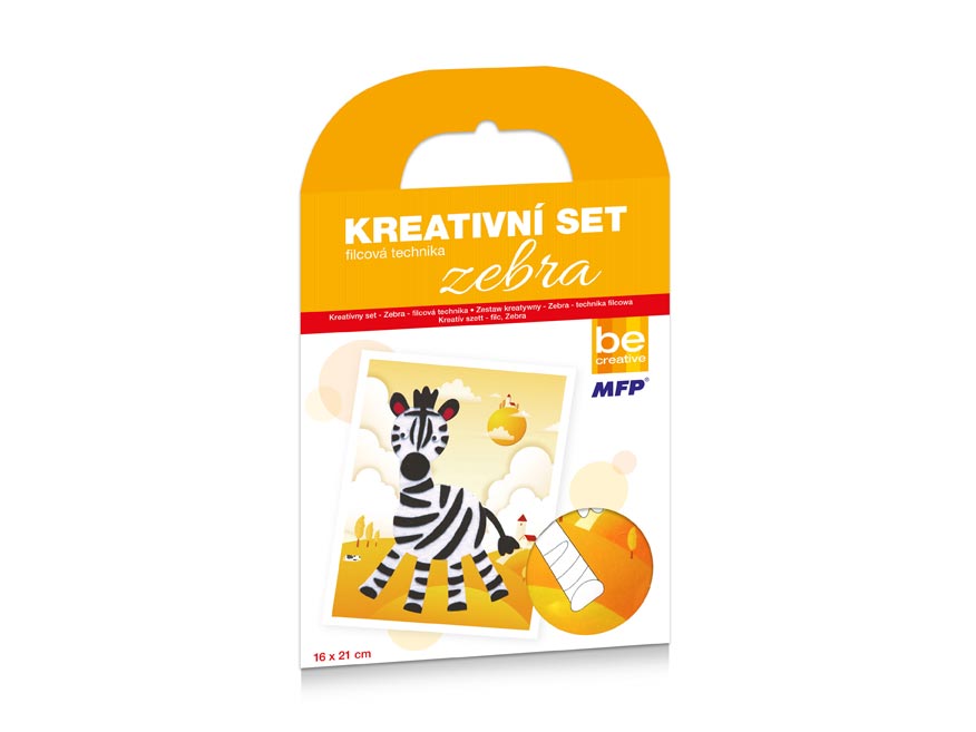 Fotografie MFP 1041949 kreativní set - Zebra - filcová technika 16x21cm
