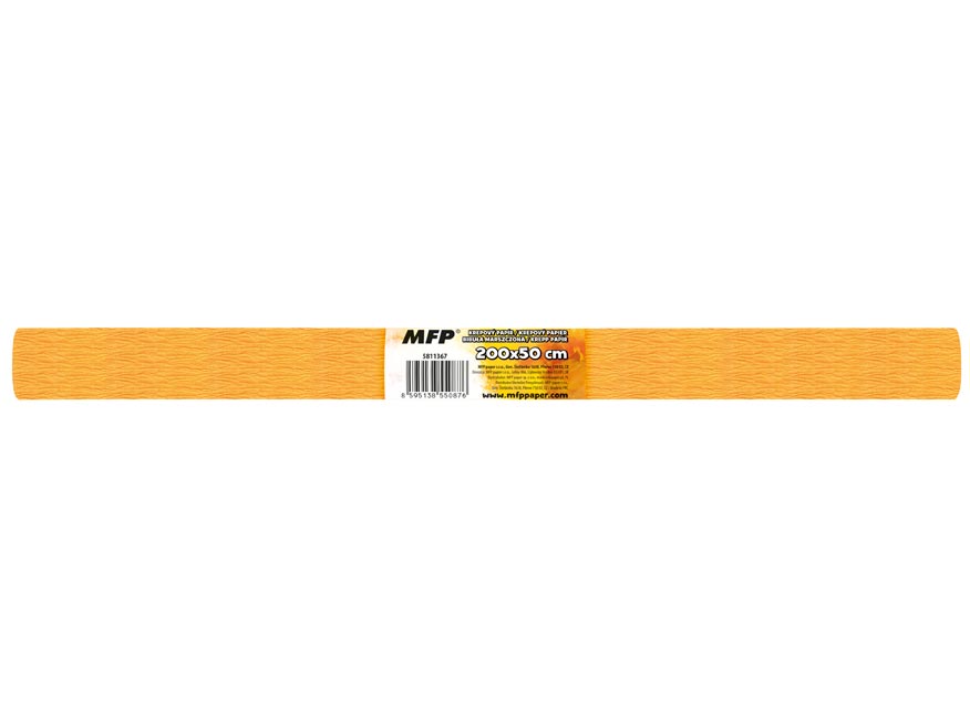 Krepový papír role 50x200cm neon oranžový světlý