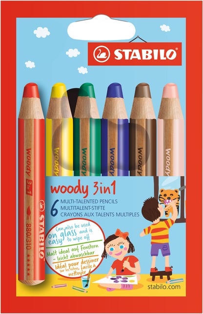 Fotografie Pastelky Stabilo Woody 3 in 1 6 barev Stabilo