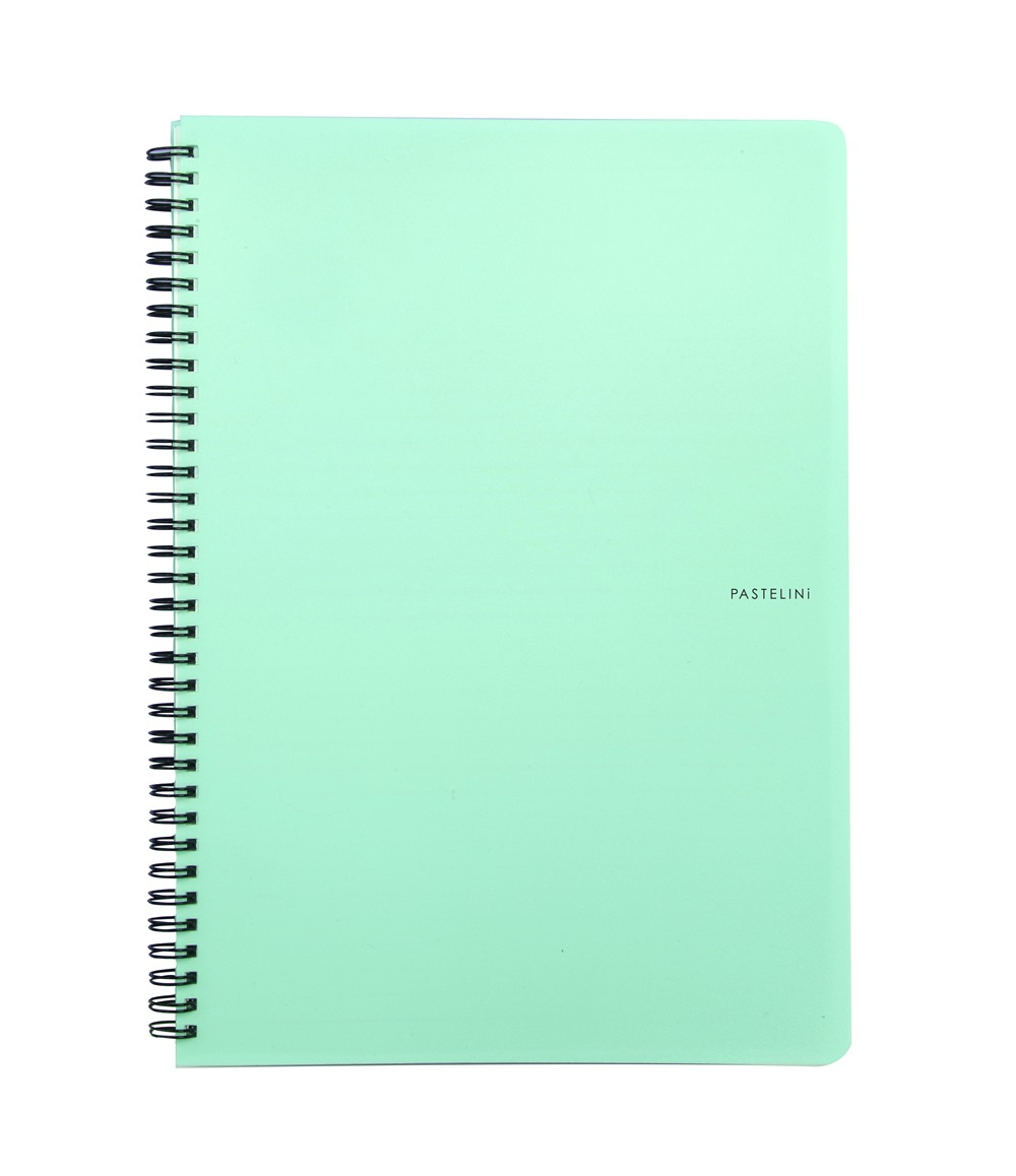Fotografie Twin wire blok A4 PP PASTELINI zelený 8-068