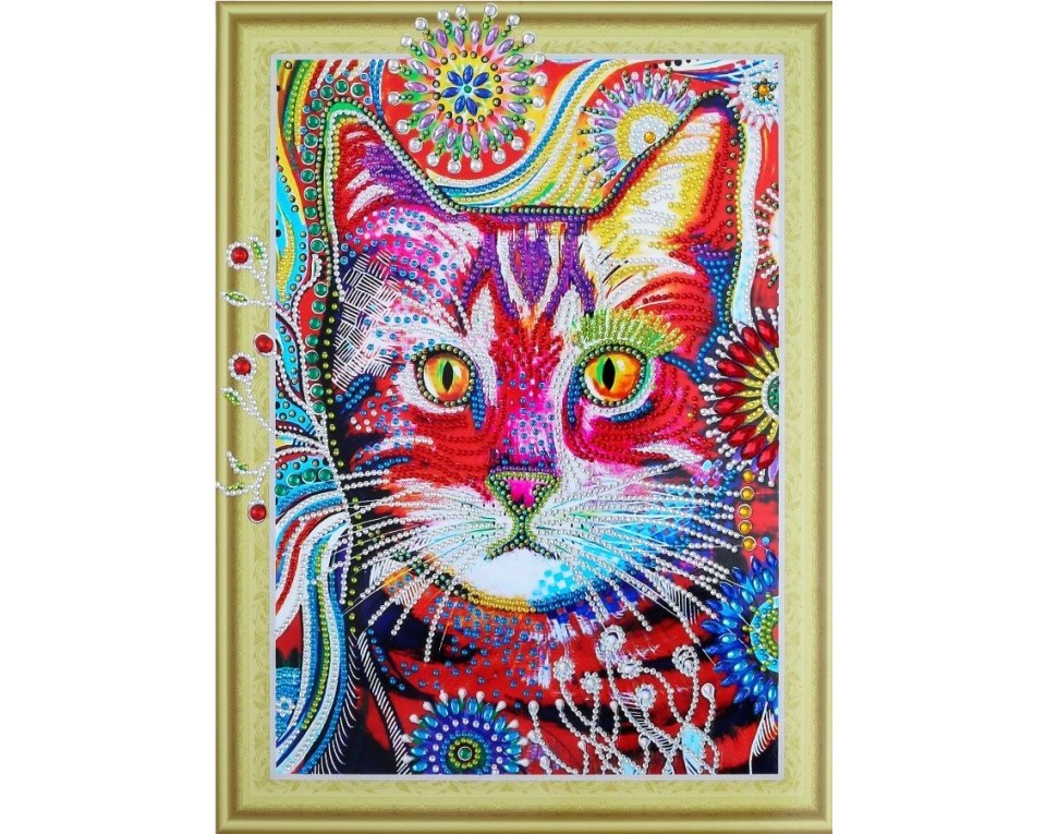 Diamantové malování 30x40cm KOČKA V PAMPELIŠKÁCH