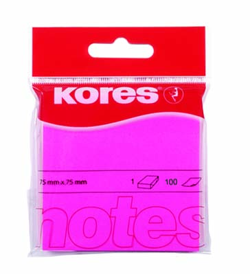 Fotografie Samolepicí bločky Kores - neonové neonové růžové Kores A49:1318_4708500