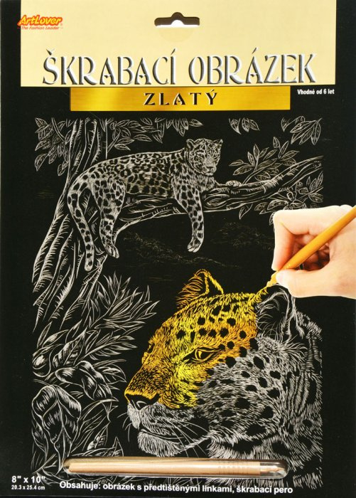 Fotografie Škrabací obrázek zlatý - Leopard