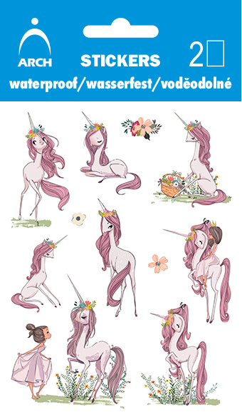 Fotografie Dětské voděodolné samolepky - jednorožci 02 1022