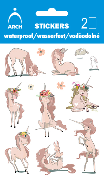 Fotografie Dětské voděodolné samolepky - jednorožci 03 1023